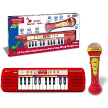 Brf Store Yavuzsell Bontempi Elektronik Karaoke Seti, 24 Tuşlu Işıklı Org ve Şarkı Söyleme Mikrofonu, 2'si 1 A