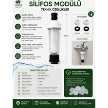 LOTUS WATER Silifos Modülü Kireç Önleyici Duş Filtresi Polifosfat Kristalli Şeffaf Gövde Tekrar Doldurulabilir