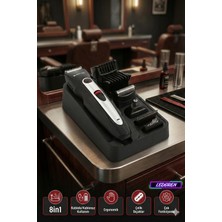 L'edoren Silver Crest SC-810 Şarjlı Saç Sakal Tıraş Makinesi Makinesi 8 In1 Erkek Bakım Seti