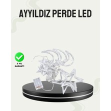 Brf Store Yavuzsell Prizli Yıldız Ay Perde LED Işık Ev ve Organizasyon Dekoru