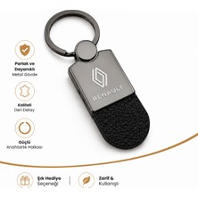 SAVEK Araba Anahtarlık Renault Logolu Parlak Metalik, Çift Yönlü Logo, 9cm x 2,5cm, Hediyelik Oto Aksesuar
