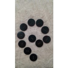 ILCARE Doğal Siyah Hakiki Inci Midye Kabugu   Sedef Düğme -20 mm 11 Adet