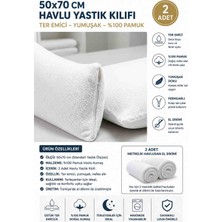 Öztürk Konsept %100 Pamuk Havlu Yastık Kılıfı 50X70 cm Fermuarlı Beyaz 2 Adet – Ter Emici Yumuşak Doku Standart Ölçü El Dikimi Yastık Kılıfı