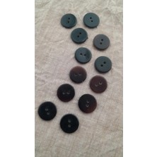 ILCARE Doğal Siyah Hakiki Inci Midye Kabugu  Sedef  Düğme -14 mm 12 Adet