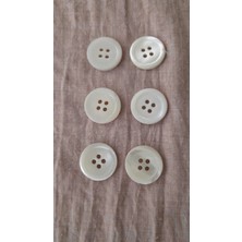 ILCARE Doğal Trokas Hakiki Inci Midye Kabugu   Sedef Düğme 17 mm 6 Adet