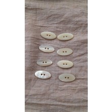 ILCARE Doğal Trokas Hakiki Inci Midye Kabugu  Sedef  Düğme 23 mm 8 Adet