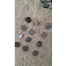 ILCARE Doğal Hakiki Inci Midye Kabugu   Sedef Düğme 15 mm 12 Adet