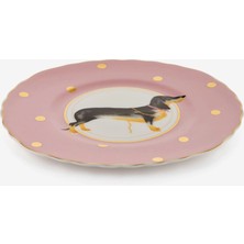 Yvonne Ellen Animals Pembe Porselen Kahvaltı Tabağı 23 cm