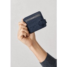 Pierre Cardin Erkek %100 Hakiki Lacivert Deri Kartlık - Kimlik Kartlık Kemerli - Erkek Kadın Deri Aksesuar Hediye - PC-0510