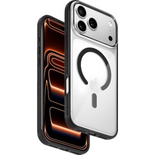 Fuchsia HDD Apple ile Uyumlu iPhone 17 Pro HBC-421 Lya Magsafe Kapak - Siyah
