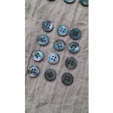 ILCARE Doğal Hakiki Inci Midye Kabugu   Sedef Düğme 15 mm 12 Adet