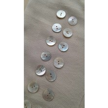 ILCARE Doğal Hakiki Inci Midye Kabugu   Sedef Düğme 15 mm 14 Adet