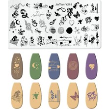 Aba Nails Yılan Doğa ve Geometri Dizayn Nail Art Stamping Baskı Plakası JT-Y215