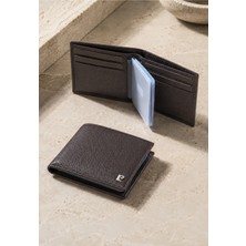 Pierre Cardin %100 Hakiki Deri Erkek Kahverengi Cüzdan - Kartlık Kimlik Cüzdan - Erkek Deri Cüzdan Aksesuar Hediye - PC-075