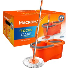 Brf Store Yavuzsell Focus Otomatik Temizlik Seti, Pedalsız Döner Sıkmalı 360 Başlıklı Mikrofiber Paspas