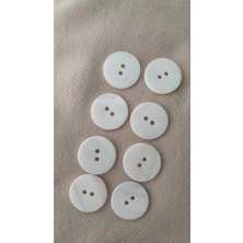 ILCARE Doğal Trokas Optık Hakiki Inci Midye Kabugu  Sedef  Düğme 20 mm 8 Adet