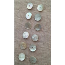 ILCARE Doğal Hakiki Inci Midye Kabugu   Sedef Düğme 12 mm 12 Adet