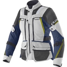 Clover Outland-3 Lady Wp Korumalı Kadın Motosiklet Montu Mavi  Gri