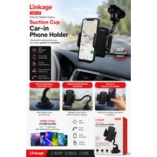Linkage Lkh-13 Vakumlu Araç Içi Telefon Tutucu Ön Cam Torpido Uyumlu 360° Döner Esnek Uzun Boyunlu Telefon Standı
