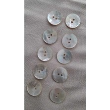 ILCARE Doğal Agoya Hakiki Inci Midye Kabugu   Sedef Düğme 20 mm 10 Adet