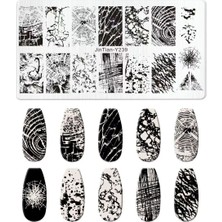 Aba Nails Örümcek Ağı ve Çizgi Dizayn Nail Art Stamping Baskı Plakası JT-Y239