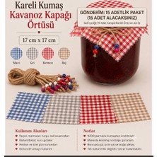 Darbol 15 Li  Kavanoz Kapagı Örtüsü  Kareli Kumaş(Karışık Renklerde Gönderim Saglanacak)