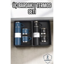 Zero Land Aconcept Şık ve Dalı 3 Bardaklı Termos Seti Uzun Süre Isı Koruma Özellikli