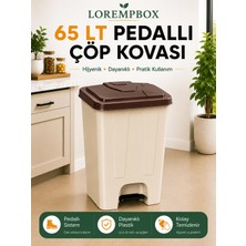Lorempbox 65 Lt Pedallı Çöp Kovası Ev, Ofis, Mutfak, Bahçe ve Işyeri Kullanımına Uygun Bej