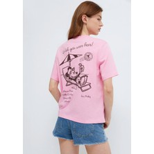 Mavi Mickey Mouse Baskılı Pembe Tişört 1614334-70972