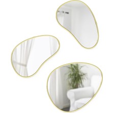 Brf Store Yavuzsell Umbra Hubba Pebble Duvar Montaj Aynaları, 3'lü Set, Pirinç