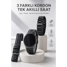 Nemere İthalat Yeni Nesil Akıllı Saat Bluetooth Görüşme, Sağlık Takibi, Amoled Ekran ve 3 Kordon Seti Nemere