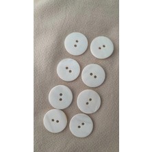 ILCARE Doğal Trokas Optık Hakiki Inci Midye Kabugu   Sedef Düğme 20 mm 8 Adet