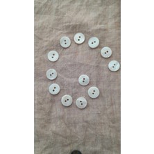 ILCARE Doğal Hakiki Inci Midye Kabugu   Sedef Düğme 12 mm 12 Adet