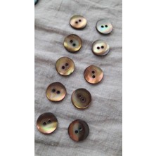 ILCARE Doğal Hakiki Inci Midye Kabugu  Sedef  Düğme 14 mm 10 Adet