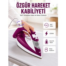 Epilons 2200W Seramik Kaplama Es Tasarımı 360 Derece Dönebilir Kablosu Yeni Nesil