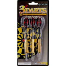 Brf Store Yavuzsell Delta Dart Oku (3’lü Set) - Çelik Uç + Pirinç Gövde + Renkli Kanat - Dart Oku Seti, 24 gr