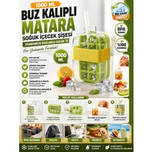 Ufak Tefek Şeyler 1000 ml Buz Kalıplı Matara Soğuk Içecek Şişesi Taşınabilir Buzluklu Suluk