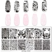 Aba Nails Zebra Leopar Kaplan Baykuş Dizayn Nail Art Stamping Baskı Plakası JT-Y010