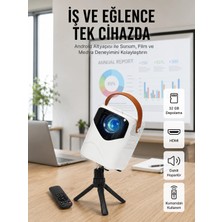 Hace Bazaar Projeksiyon Ev Sineması Bluetooth 4K Hd Kaliteli Görüntü Kumandalı