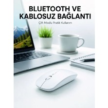 Hsc Bilişim Bluetooth Kablosuz Wireless Mouse Şarjlı Sessiz Ergonomik 5000 Dpi Fare