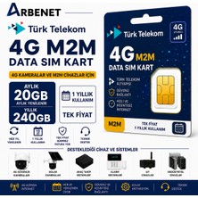 Türk Telekom 4g Data Sim Kart Aylık 20GB Yıllık 240GB Internet Tüm 4g Cihazlarla Uyumlu