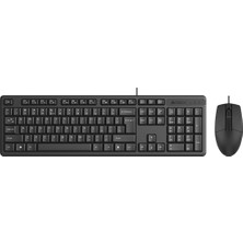 Hsc Bilişim A4 Tech KR-3330S, Siyah, USB Kablolu, Türkçe Q, Multimedya, Klavye Mouse Set