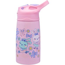 Smiggle Playtime Tavşan Desenli Junior Paslanmaz Çelik Flip Içecek Şişesi 400ML