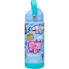 Smiggle Minecraft Desenli Paslanmaz Çelik Yalıtımlı Içecek Şişesi 550 ml