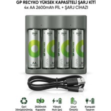 Gp B441 Aa*4 2600 Mah Şarj Cihazı Pilli
