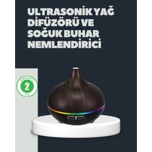 Hsc Bilişim 550ML Ultrasonik Hava Nemlendirici ve Aromaterapi Difüzörü