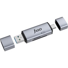 Hsc Bilişim Juo USB 3.2 Type-C ve Usb-A Otg Sd ve Micro Sd Hafıza Kart Okuyucu
