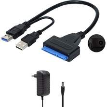 Hsc Bilişim USB 3.0 2.5 3.5 Inç Sata SSD HDD Hard Disk Çevirici Dönüştürücü + Adaptör