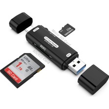 Hsc Bilişim Livx Micro Sd Kart Okuyucu Type C To USB 3.0 Çevirici Otg 5 Gbps Hafıza Kartı Okuyucu Adaptör Micro