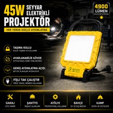 Repplam Horoz 45W Taşınabilir LED Projektör Beyaz Işık Seyyar Projektör Fişli Projektör